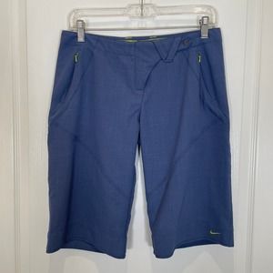 Nike Activewear‎ Bermuda Shorts Blue Stitchwork Detail Zip Pockets S